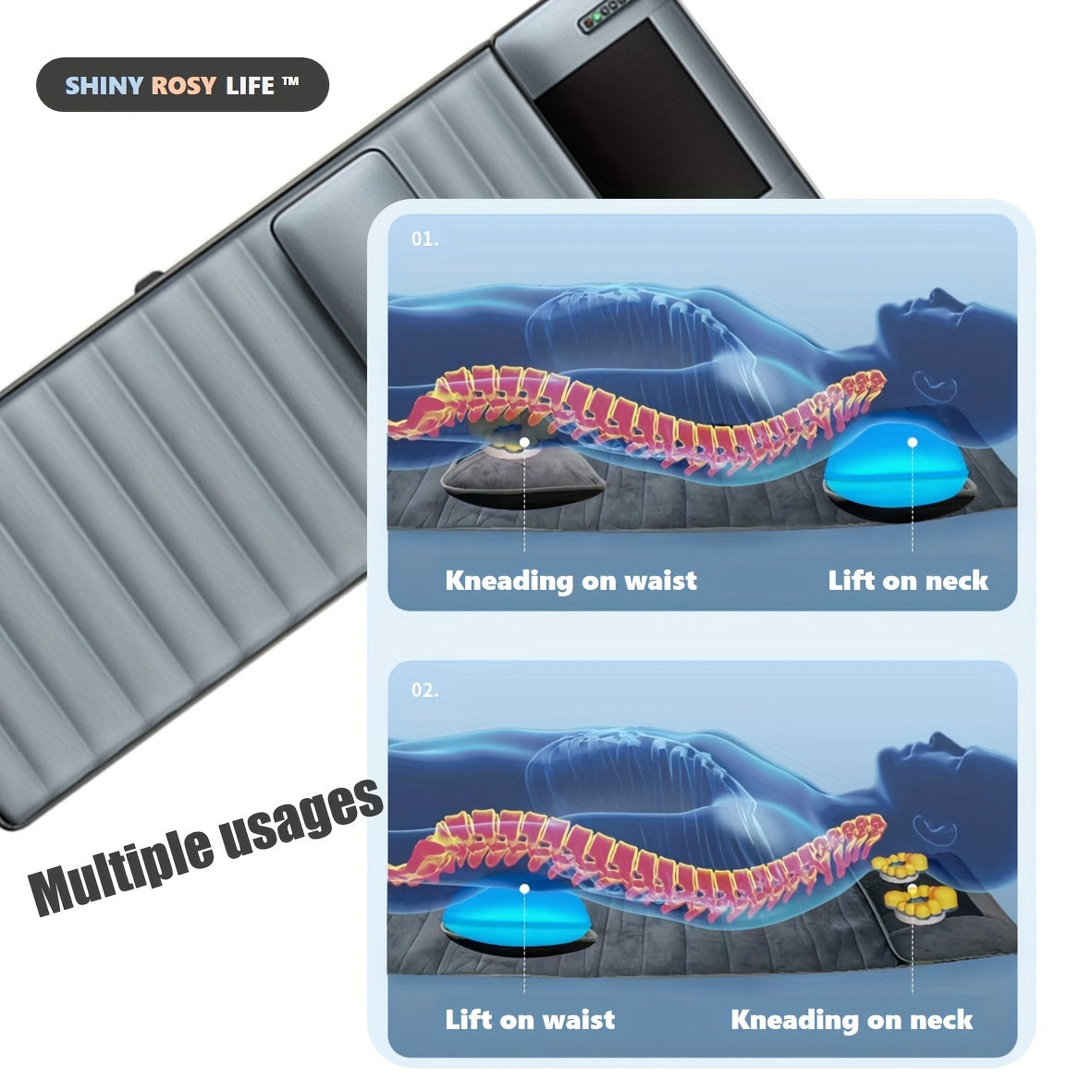 Full Body Massage Mattress With Hot Compress For Neck And Waist
