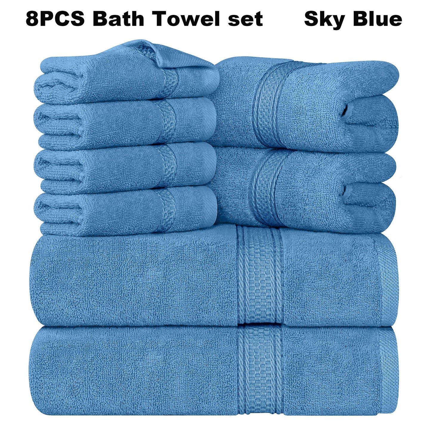 8pcs Luxurious Soft Bath Towel Set for Ultimate Comfort