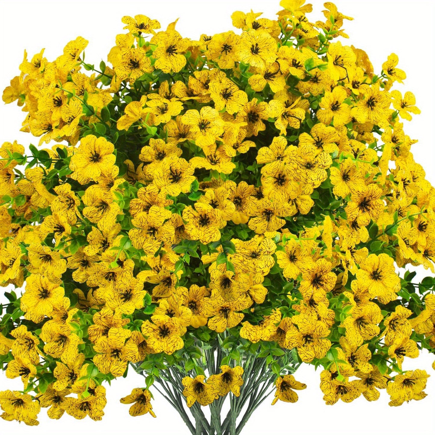 Artificial Fake Flowers for Outdoor Spring Decoration 16 Bundles Faux Silky Colorful Daisy UV Resistant Realistic for Porch Patio Home Yard Garden Planters Pots Window Box Mix