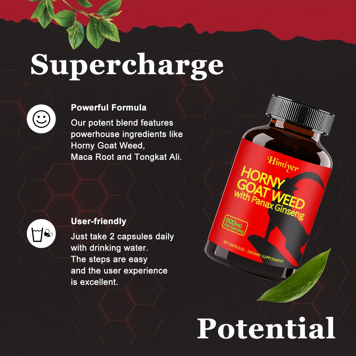 Horny Goat Weed 7 Bottles Capsules with Maca Root and More