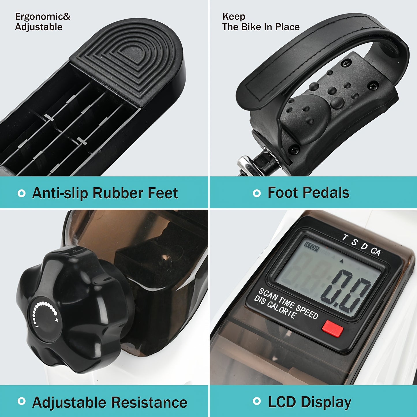 Portable LCD Exercise Bike Mini Pedal Exerciser with Display