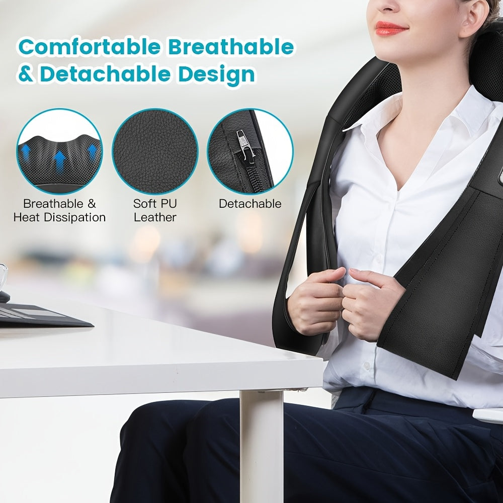 Shiatsu Neck Massager With Heat - Deep Tissue 3D Kneading