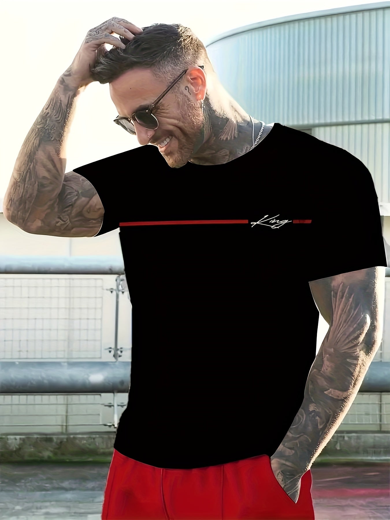 Men's New 2pcs Set - Casual Round Neck T-shirt and Shorts