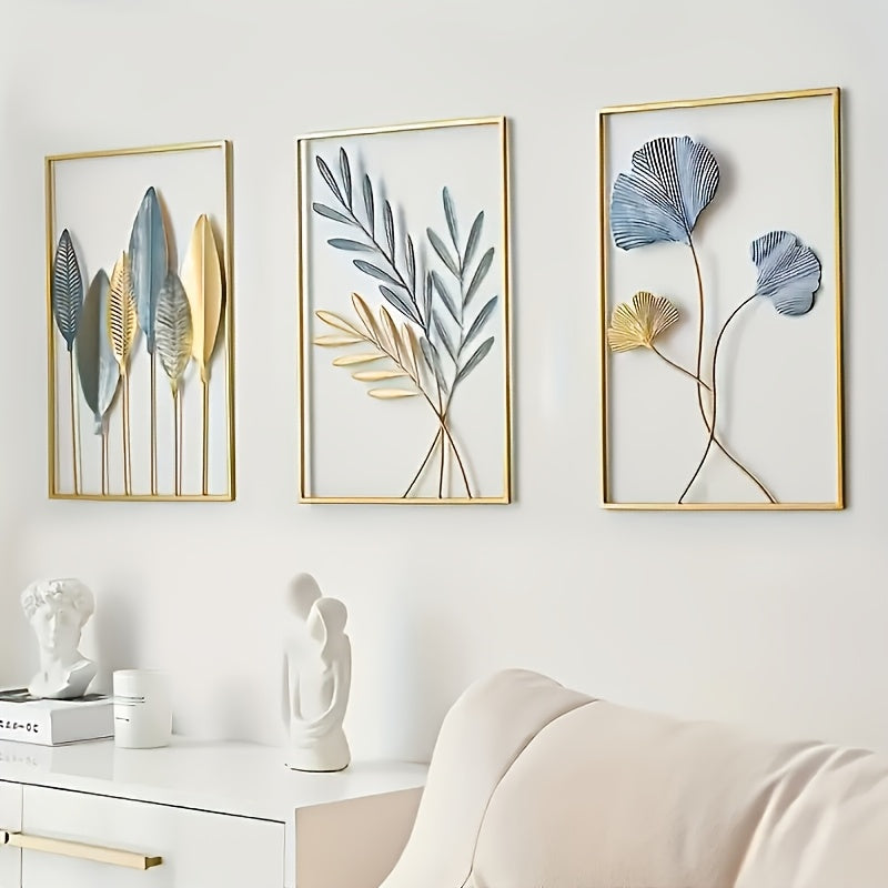 High Sense Metal Hanging Decoration Set of 3 Unique Art Decor for Living Room Bedroom and Sun Room Wall Decor