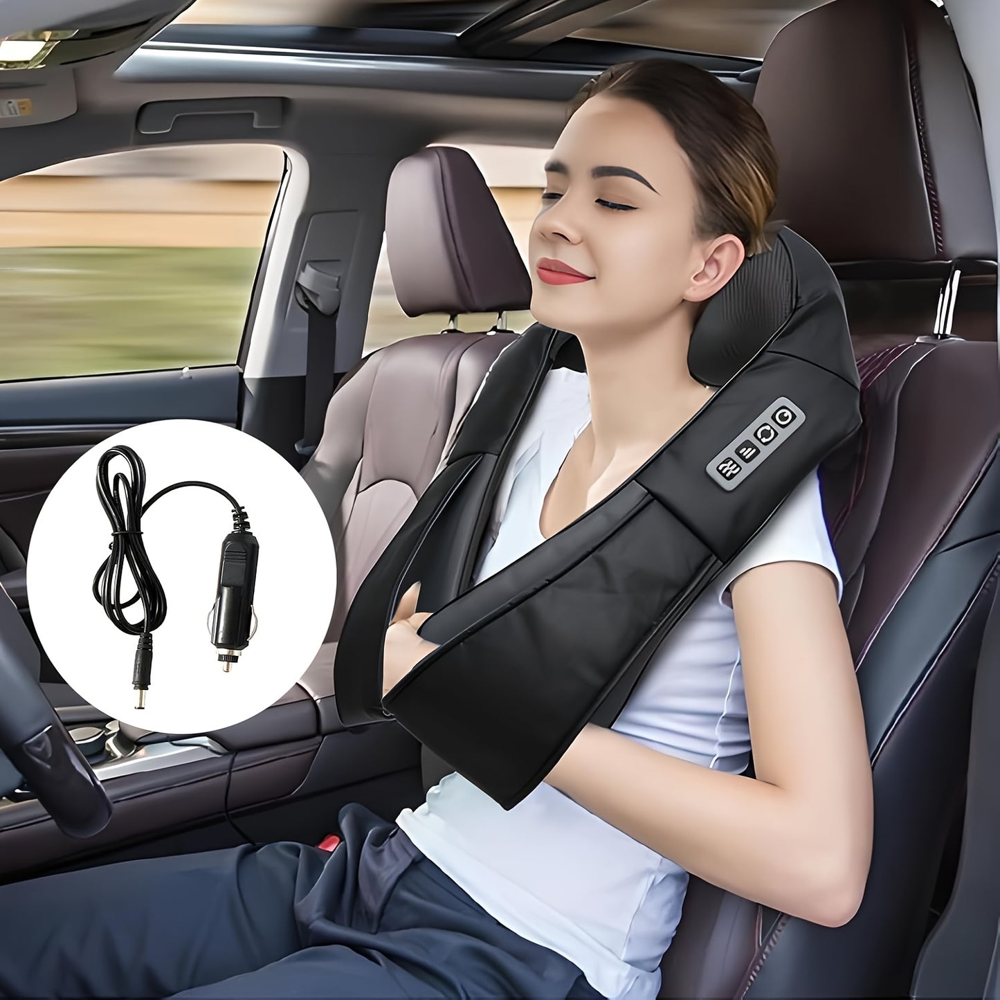 Shiatsu Neck Massager With Heat - Deep Tissue 3D Kneading