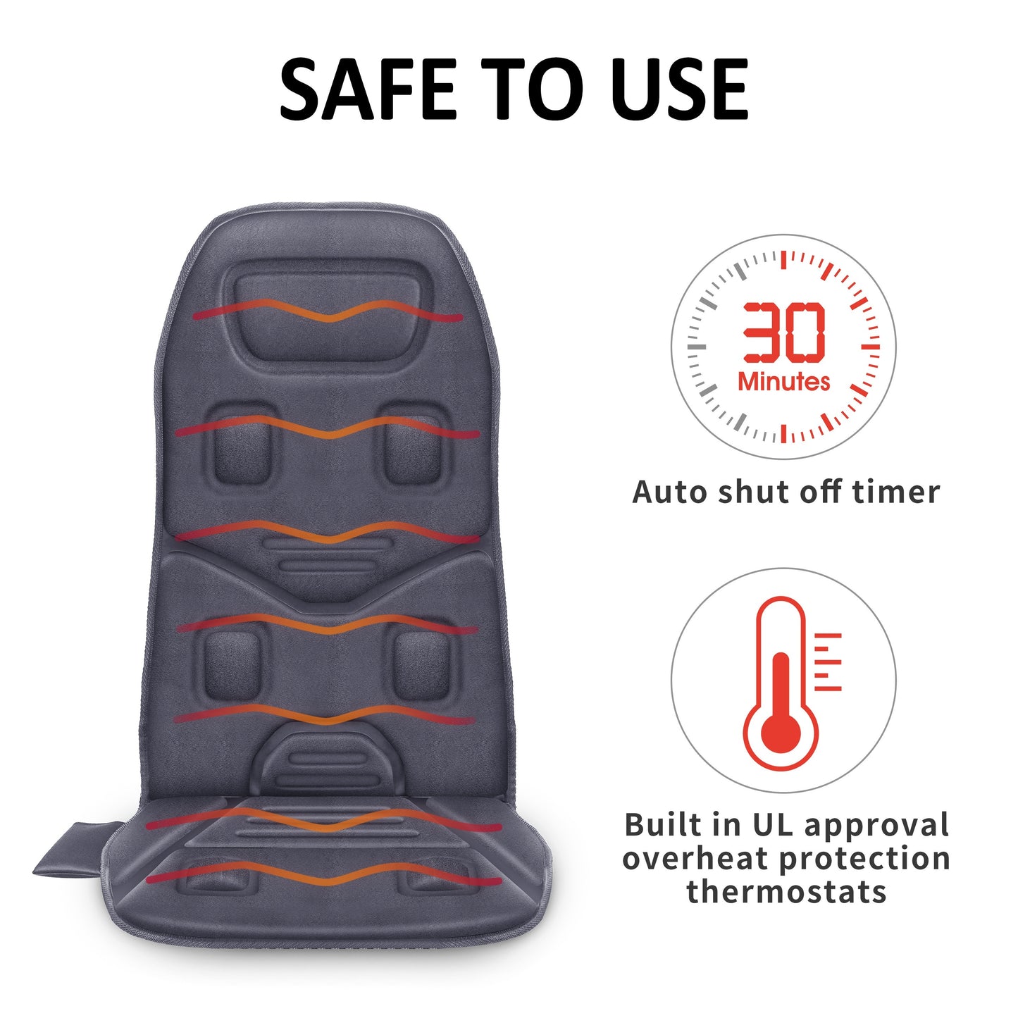 10 Vibration Motors COMFIER Massage Seat Cushion With Heat