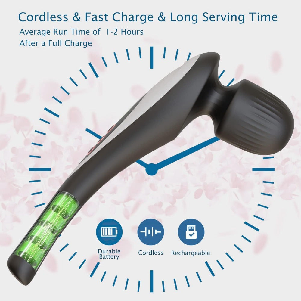 Cordless Rechargeable Muscle Massager Stick with 20 Patterns