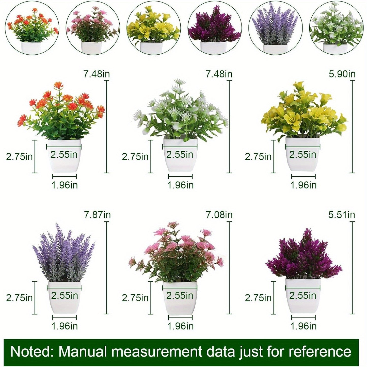 Small Fake Plants with Pot for Home or Workplace Decoration