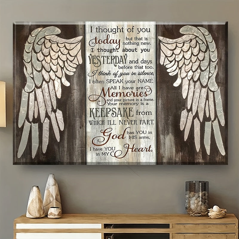 1pc Angel Wings Canvas Art Wooden Inner Frame Bedroom Frame