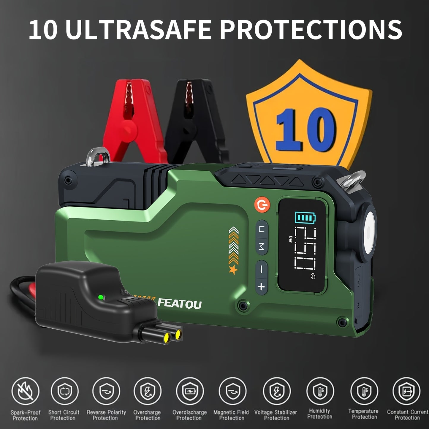 6000A Jump Starter with Air Compressor and Tire Inflator