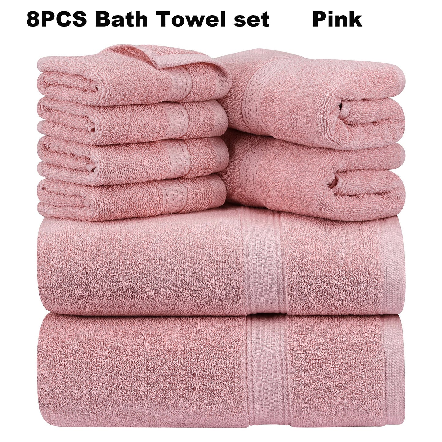 8pcs Luxurious Soft Bath Towel Set for Ultimate Comfort