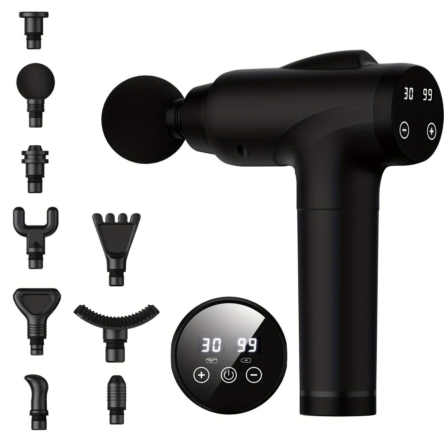 Massage Gun - Deep Tissue Massager With 30 Speeds & 9 Attachments