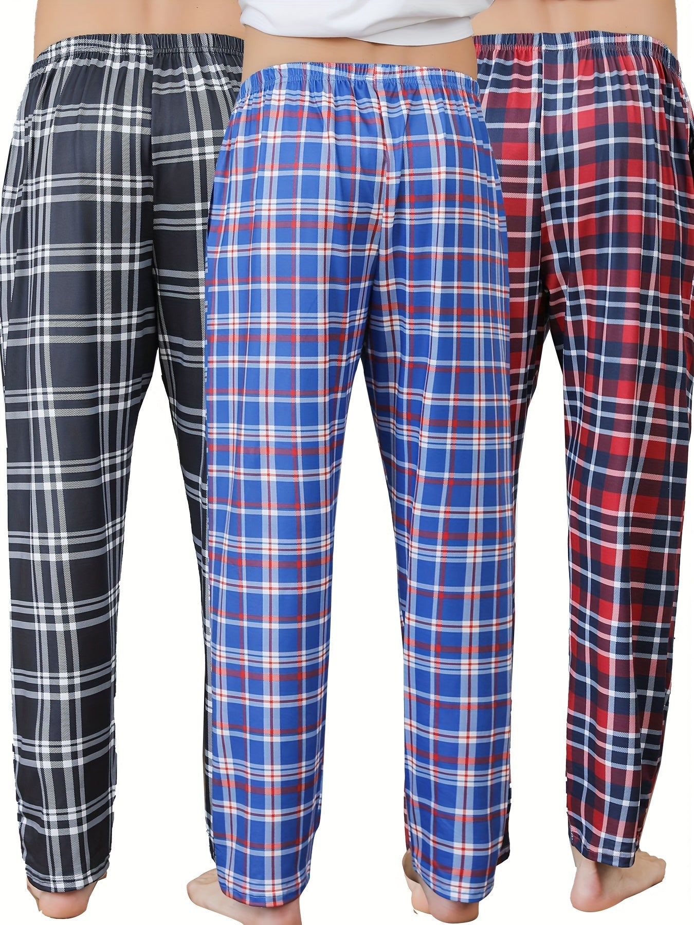 3pcs Mens Pajama Pants Loungewear Sleepwear Pijama