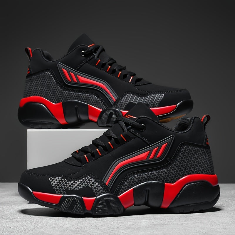 Men's Casual Sporty Sneakers with PU Upper and Rubber Sole