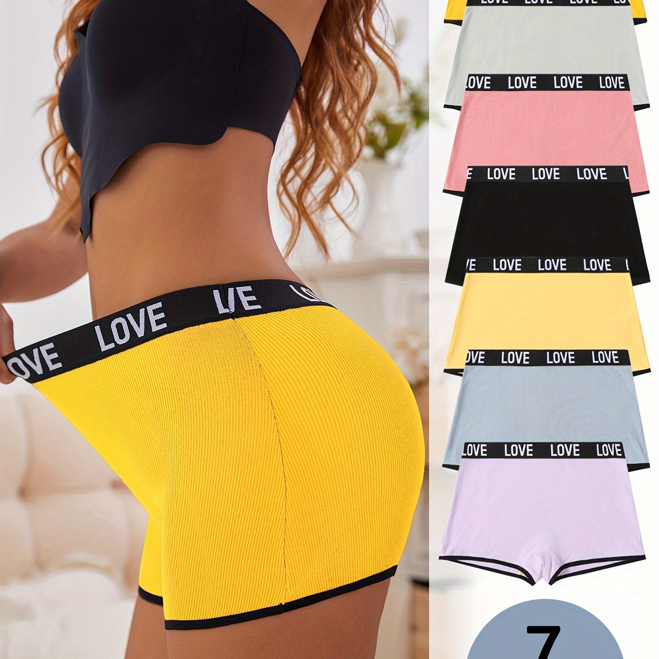 7-pack LOVE Belt, Threaded Comfortable Women's Large Size Flat Leggings