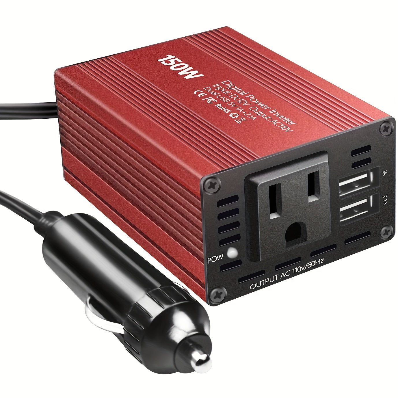 1pc Car Power Inverter DC 12V To AC 110V 150W Charger