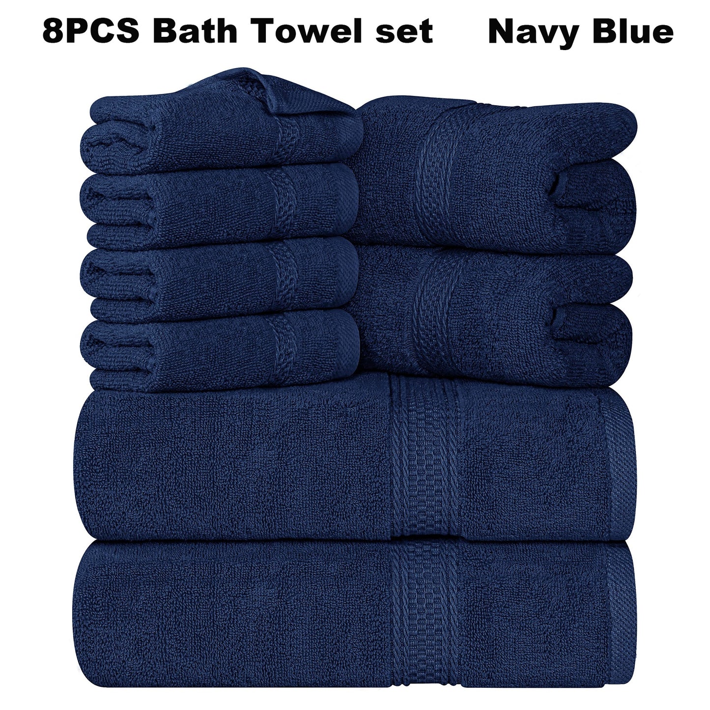 8pcs Luxurious Soft Bath Towel Set for Ultimate Comfort