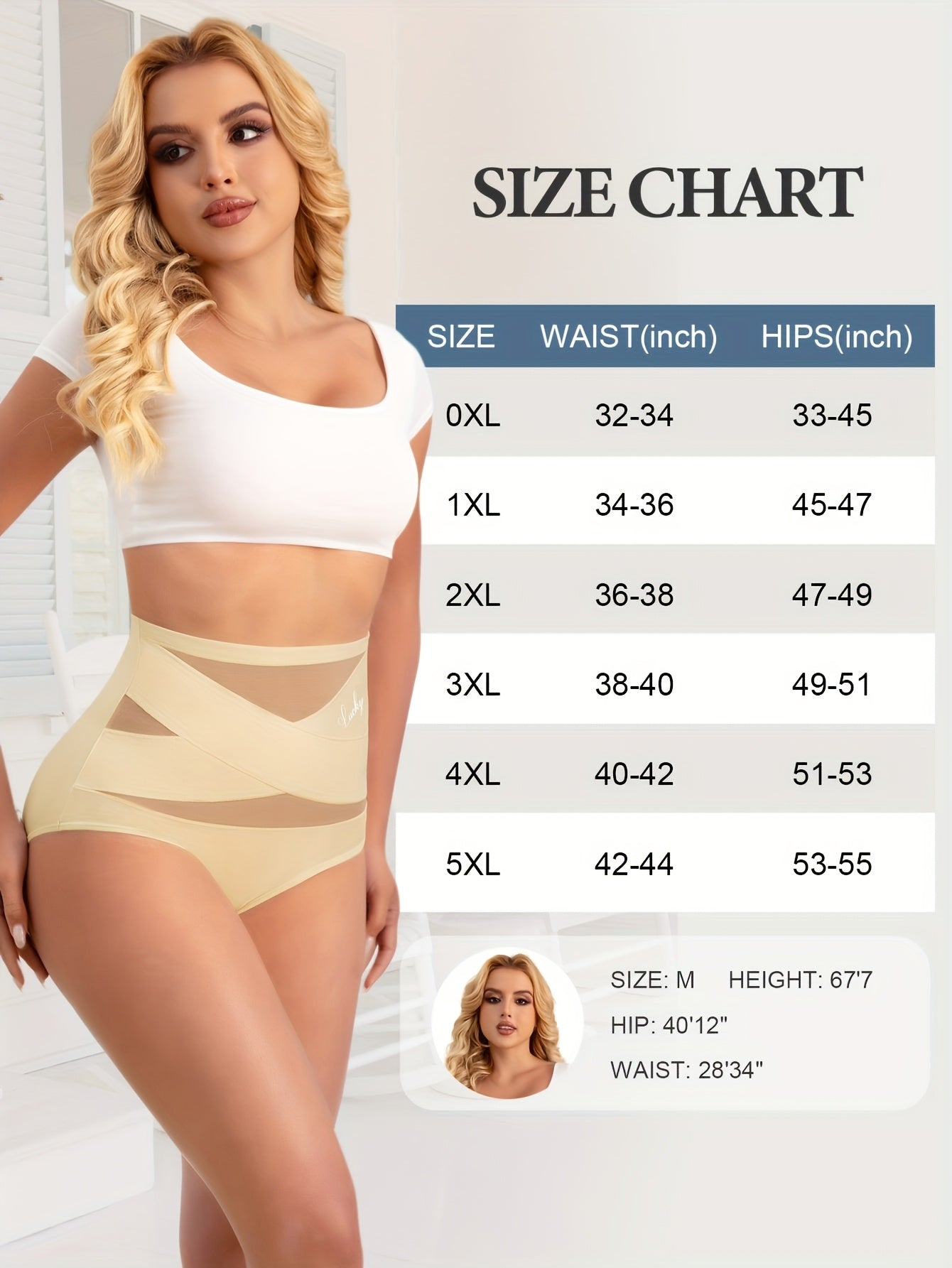6-Pack Large Size High Waist Tummy Control Underwear