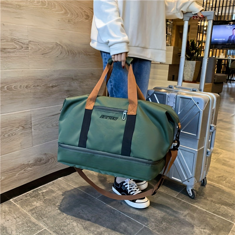 Large Capacity Travel Bag with Wet and Dry Separation Casual Outdoor Tote Women's Fitness Yoga Bag Weekend Overnight Luggage