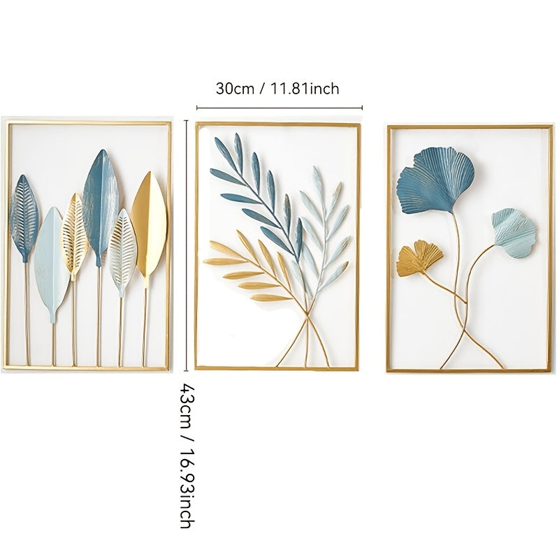 High Sense Metal Hanging Decoration Set of 3 Unique Art Decor for Living Room Bedroom and Sun Room Wall Decor