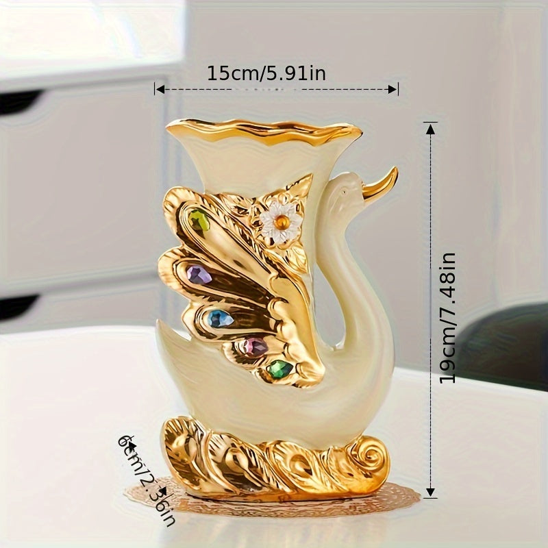 2pcs Vase Ceramic Living Room European Style Creative Flower Arrangement