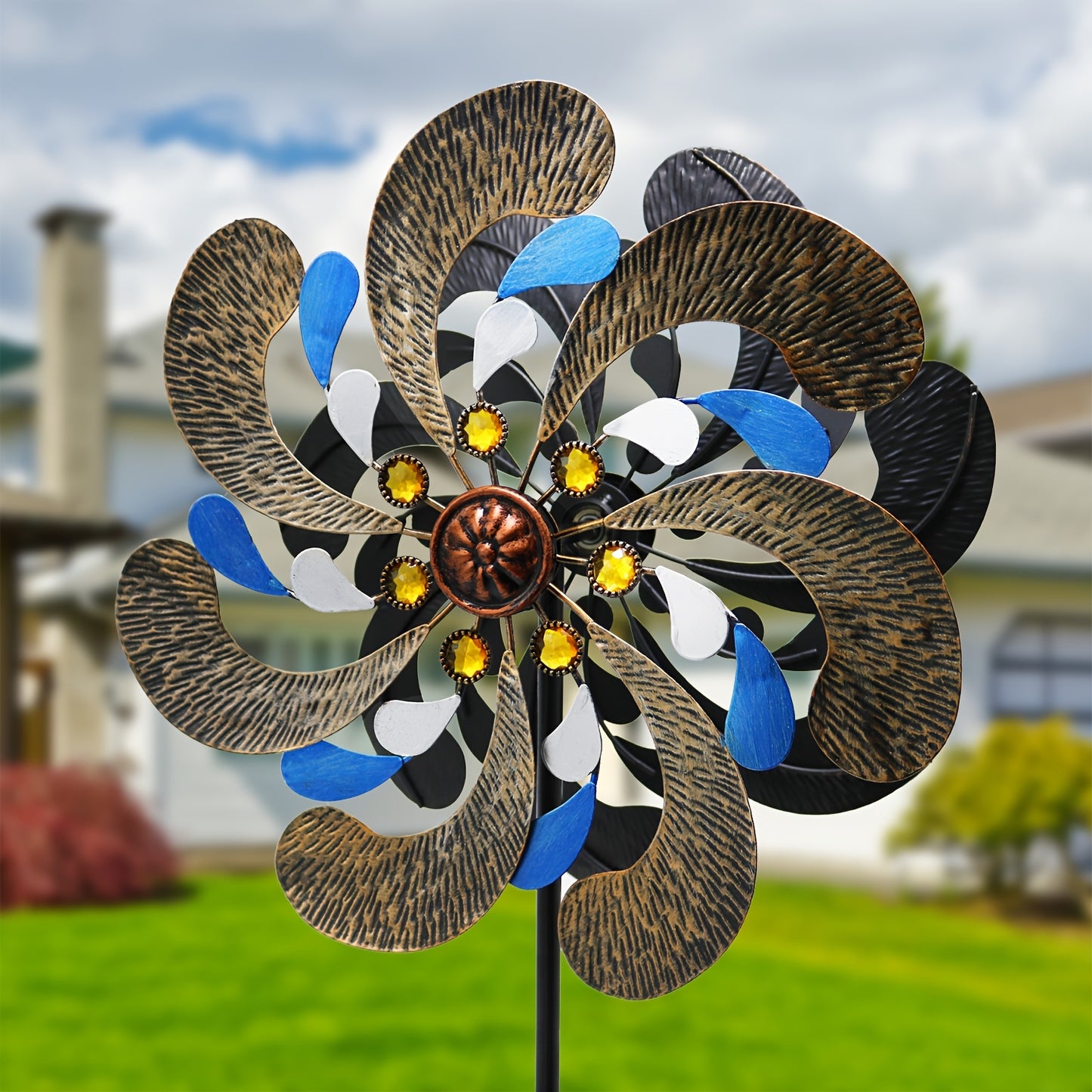 Outdoor Wind Spinner with Ground Stake No Electricity Needed