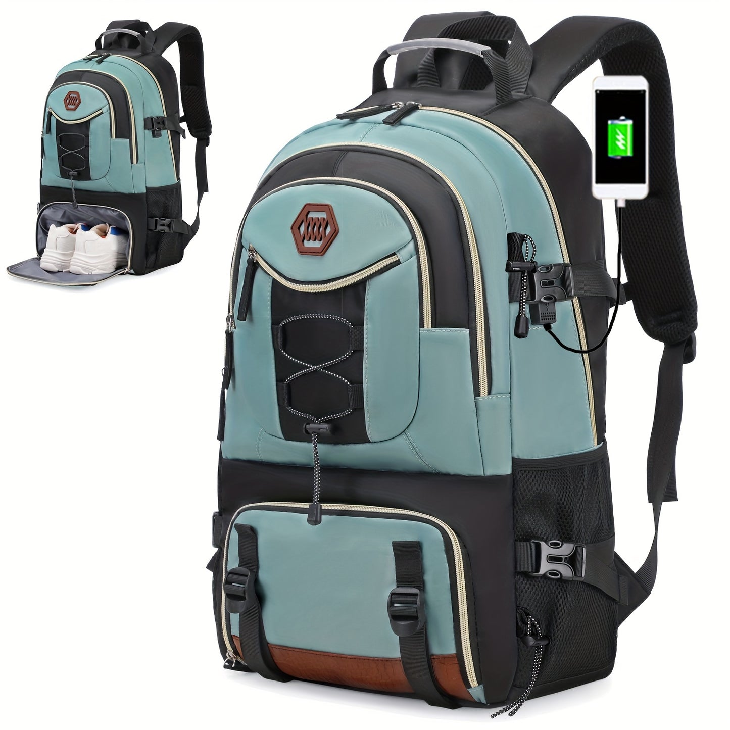 Lightweight 40L Travel Backpack with USB Charging Port