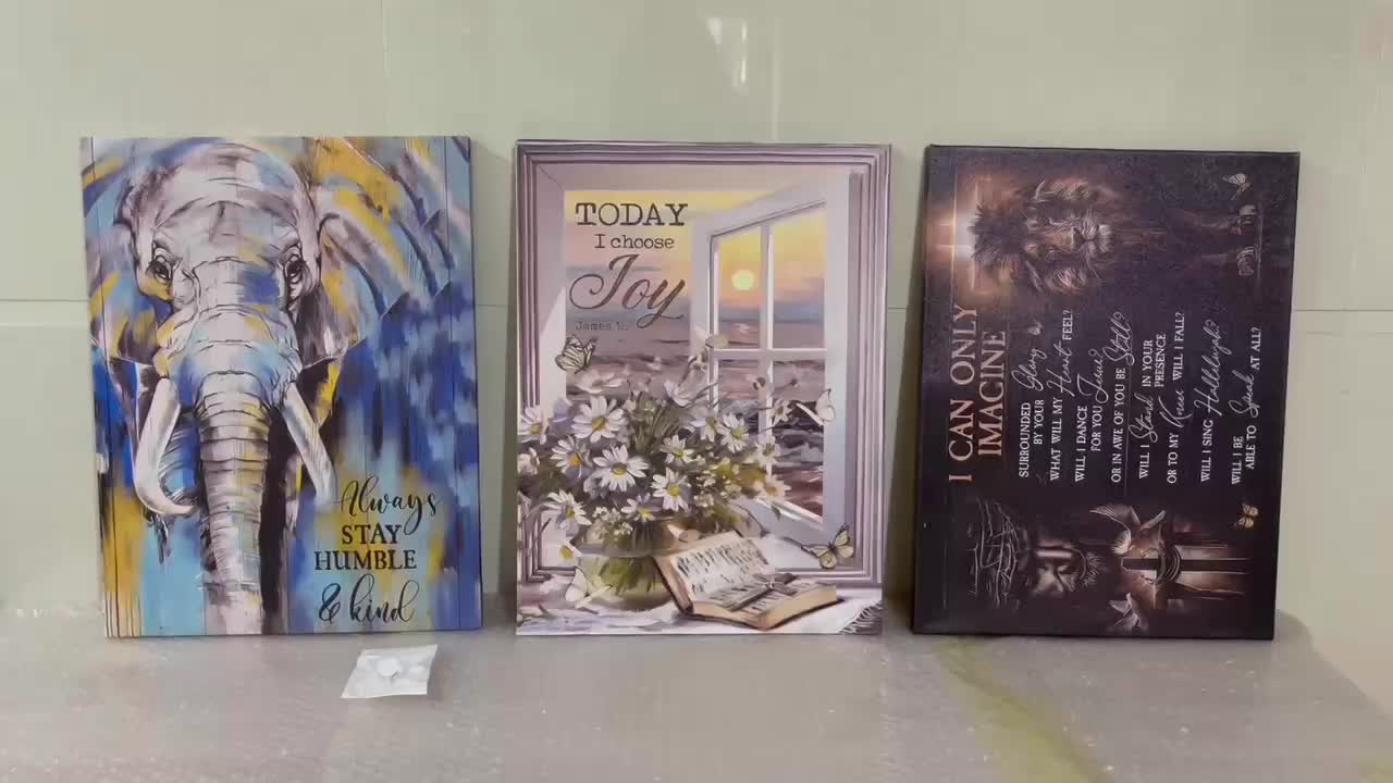 1pc Wooden Framed Canvas Wall Art Dandelion Farm Teal