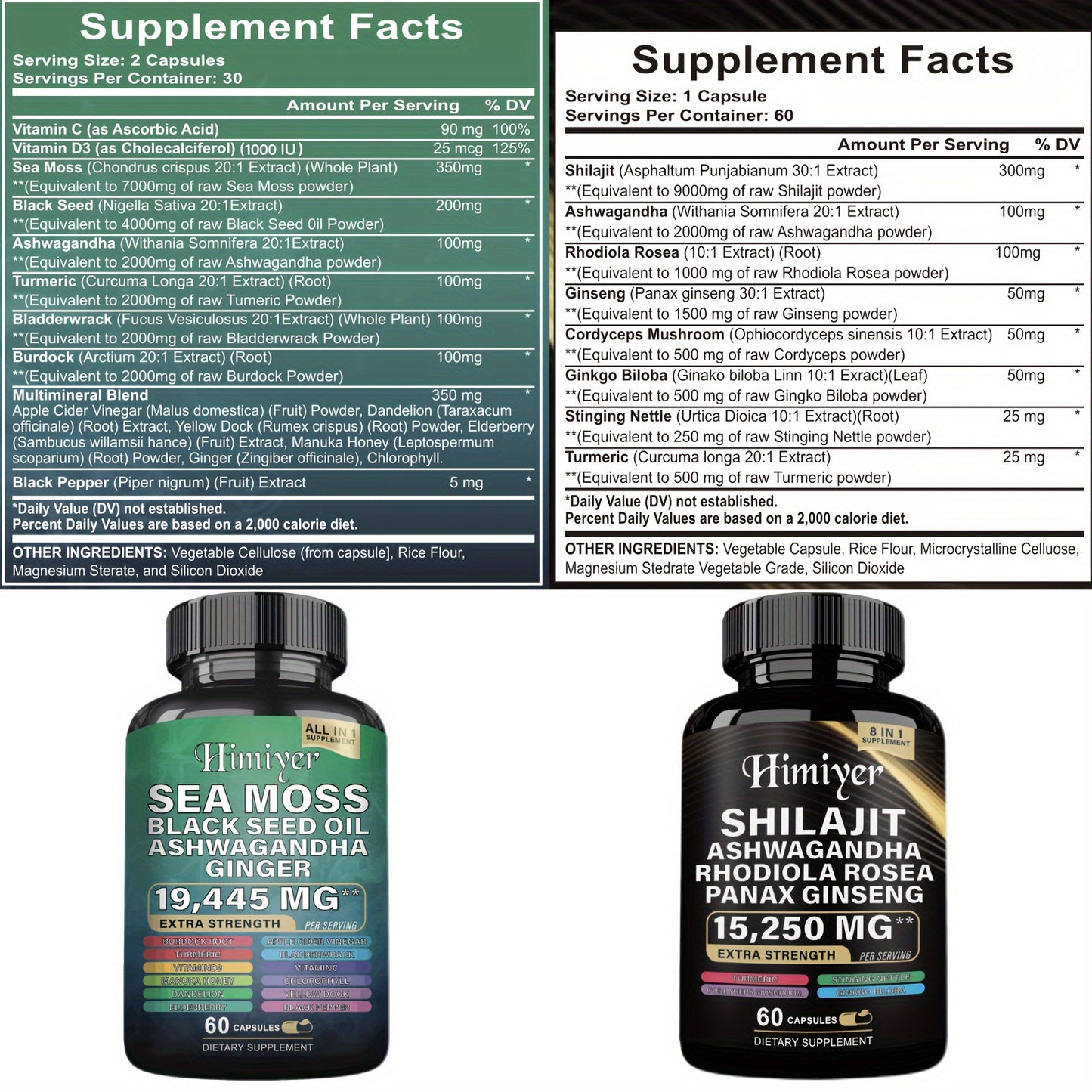 6PCS Three Month Energy Package Sea Moss Black Seed Oil
