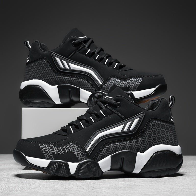 Men's Casual Sporty Sneakers with PU Upper and Rubber Sole