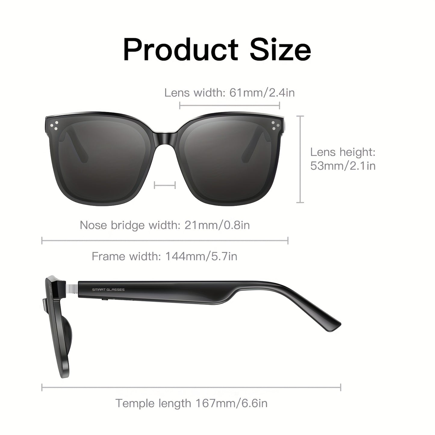Smart Wireless Glasses 5.3 with HD Lens and HiFi Sound