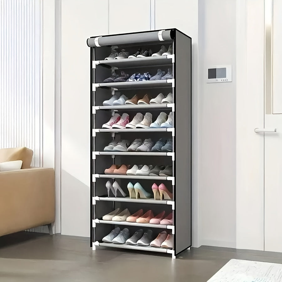 6/8/10 Tier Shoe Organizer with Nonwoven Fabric Cover Cabinet