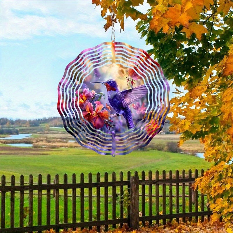 Metal Hummingbird Wind Spinners Indoor Outdoor Decor Art