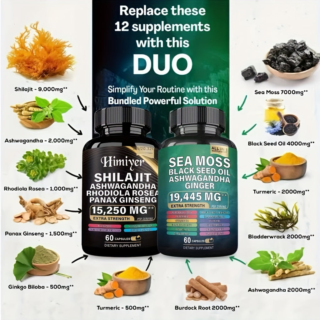6PCS Three Month Energy Package Sea Moss Black Seed Oil