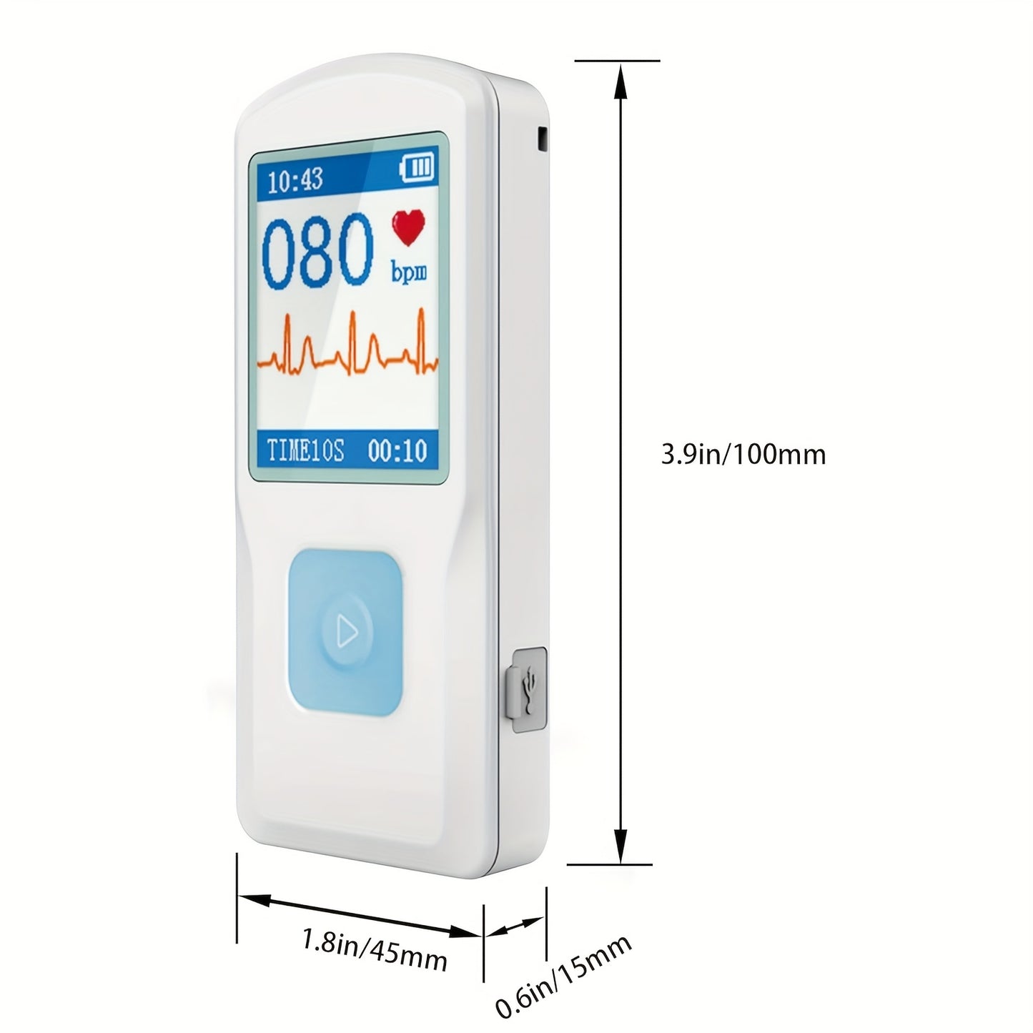 Portable EKG Monitor Instant ECG Heart Rate Monitor Compact Design