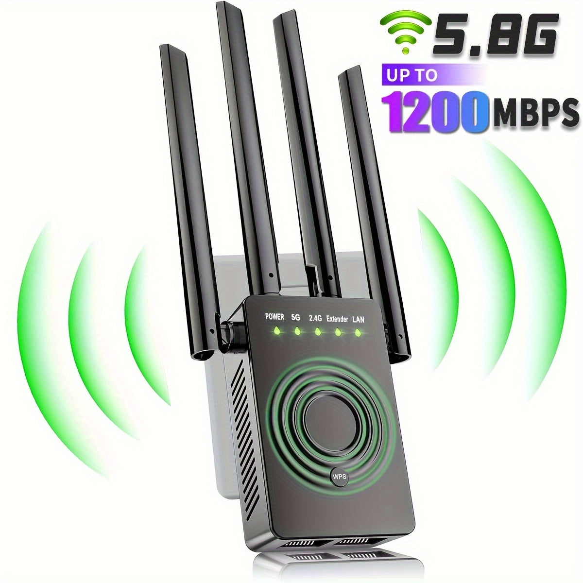 1200Mbps Ultra-Fast WiFi Extender Dual Band Signal Booster