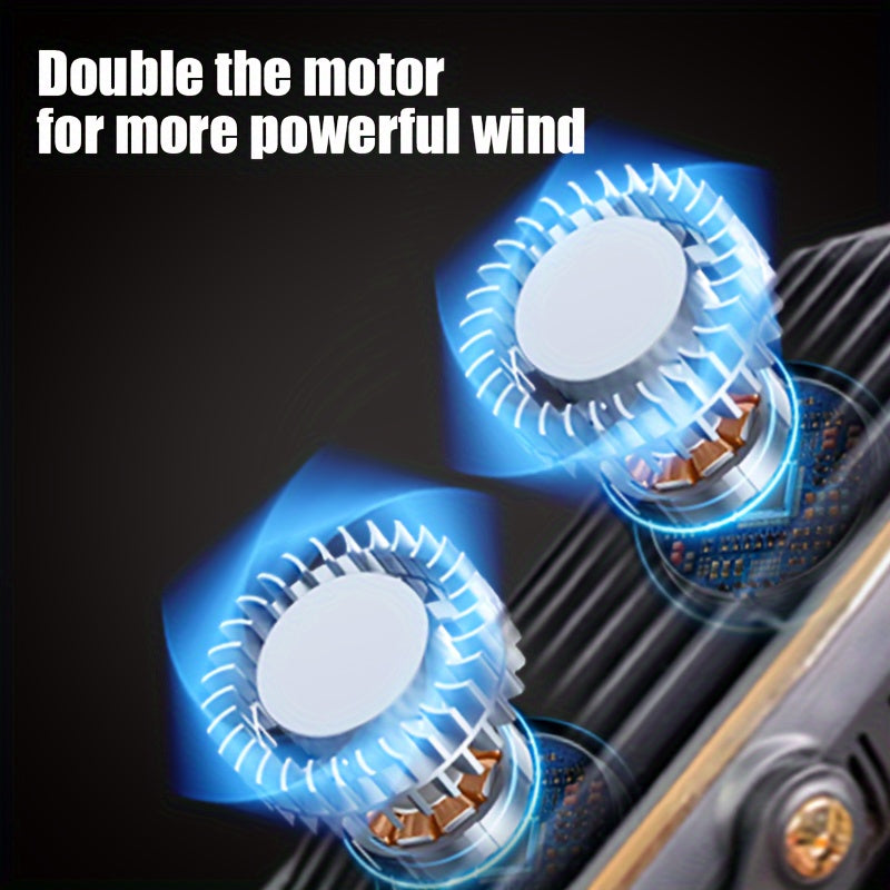 5-Speed Adjustable TENGQU Portable USB Desktop Fan Dual Blade 360 Degree Rotation for Home Office Travel Camping