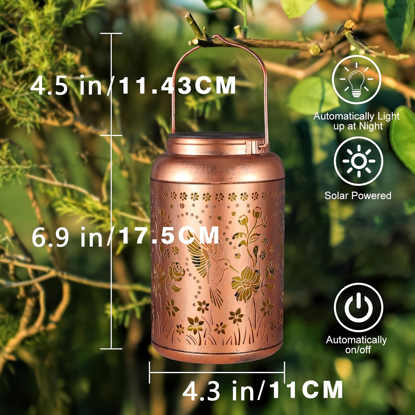 Set, Two Outdoor Metal Solar Lights, Perfect Gifts for Women