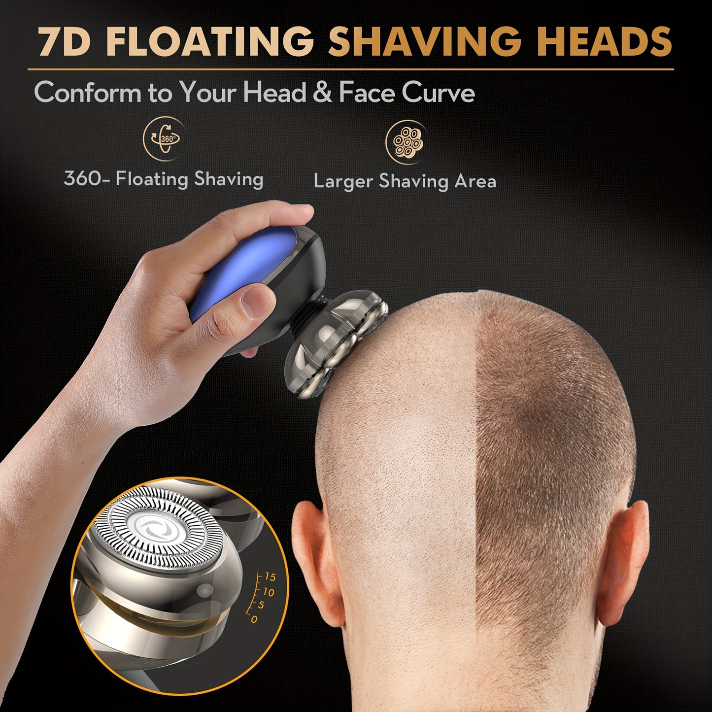 Detachable Head Shavers Kibiy 7D Magnetic Head Shaver