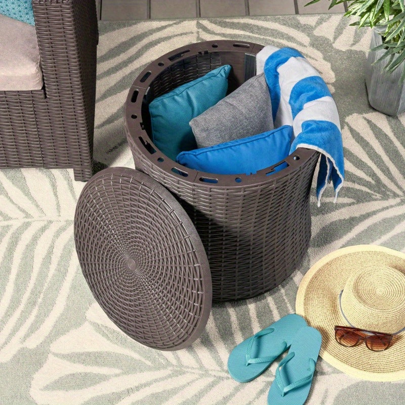 Classic Brown Portable Indoor/Outdoor Patio Side Table