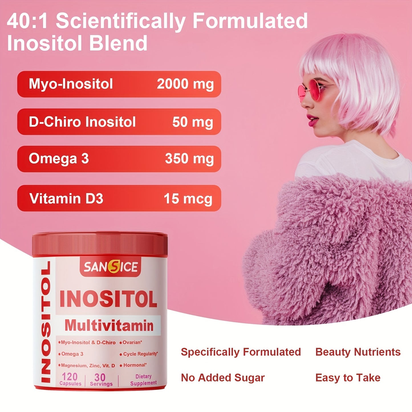 Inositol Complex Vitamin 240-Count Capsules for Balance
