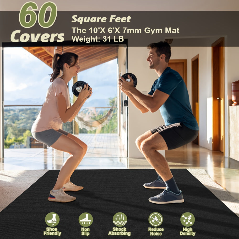 10'x6' Thick Exercise Workout Mat for Home Gym Fitness