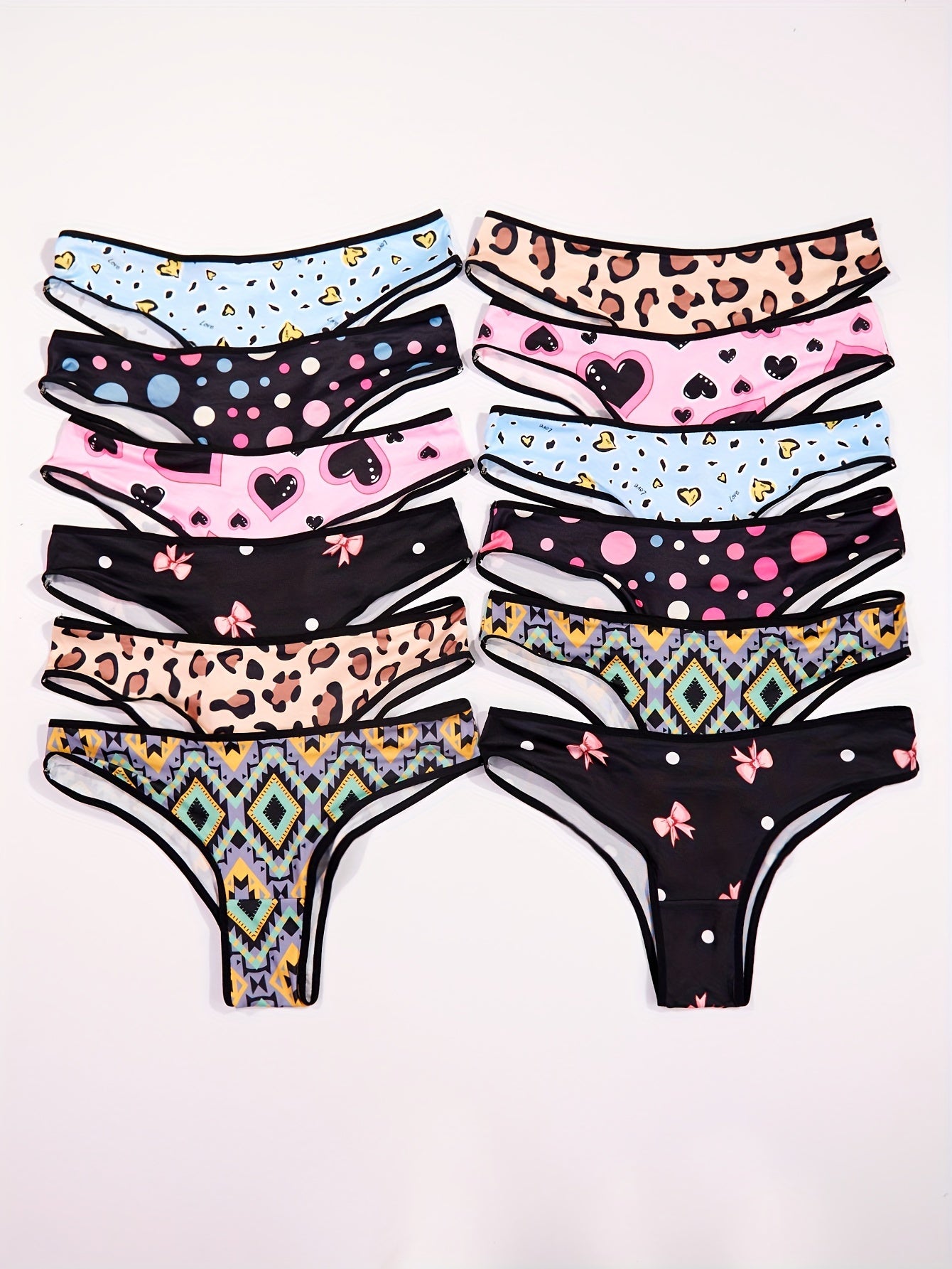12pcs Plus Size Women's Comfortable Briefs Set