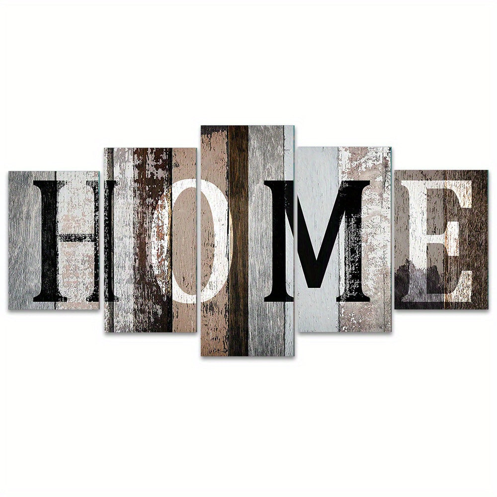 Wooden Frame Wall Hanging Decor, 5pcs Home Lettering Art