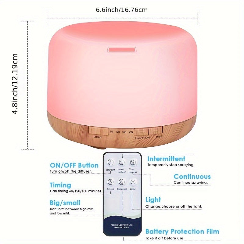 500ml Remote Control Aromatherapy Diffuser & Humidifier