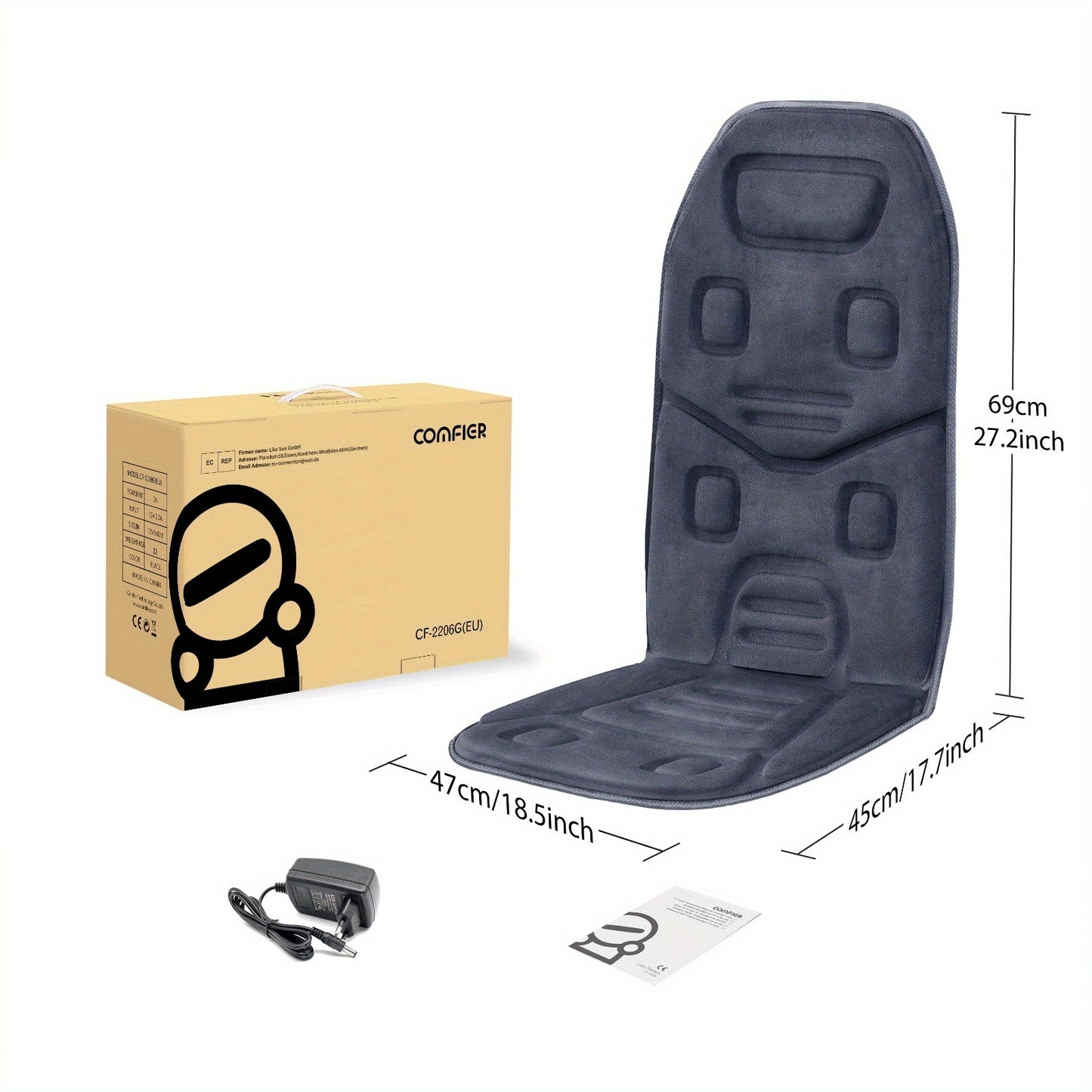 10 Vibration Motors COMFIER Massage Seat Cushion With Heat