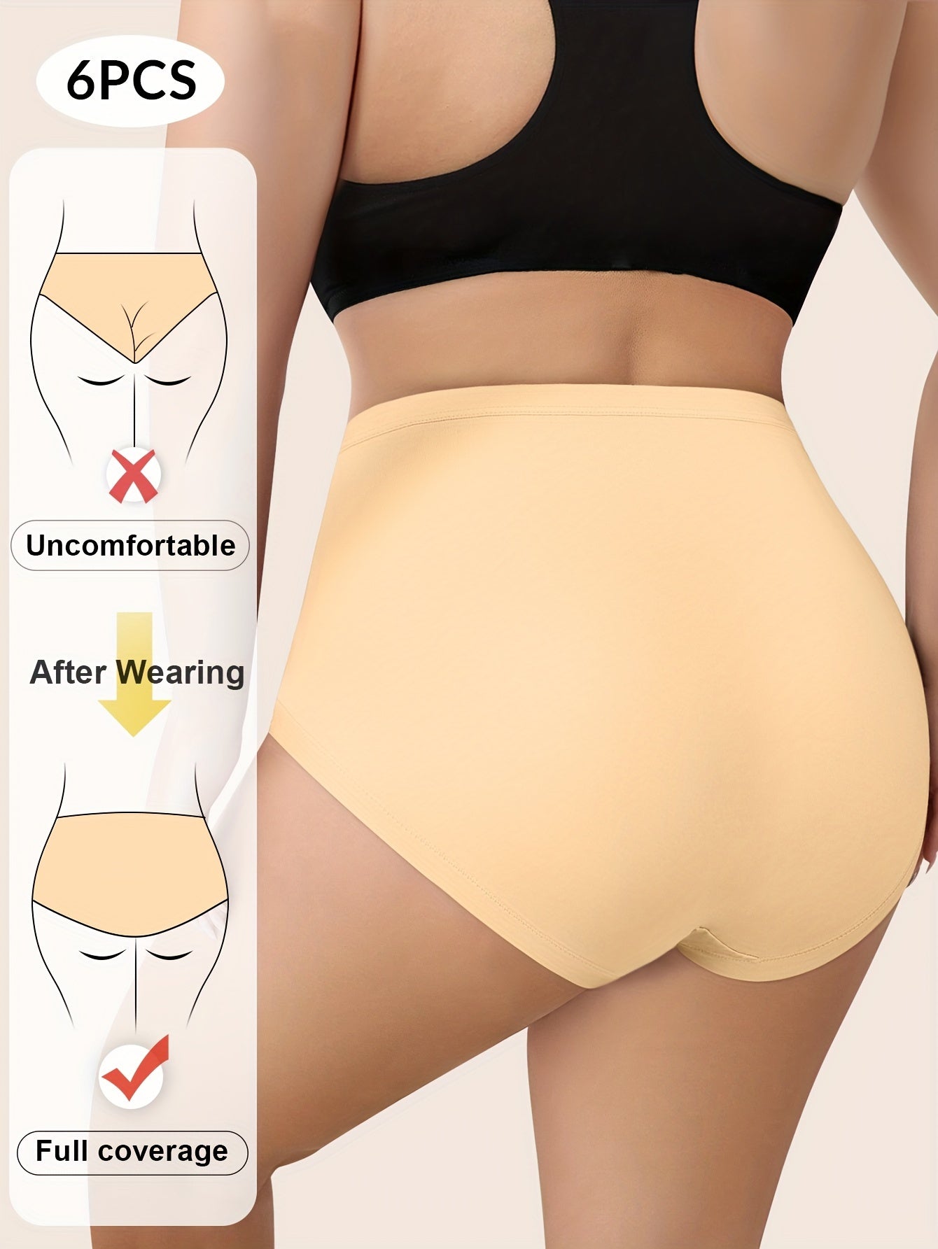 Soft Plus Size Women's Elegant Panties, with Solid Contrast Lace