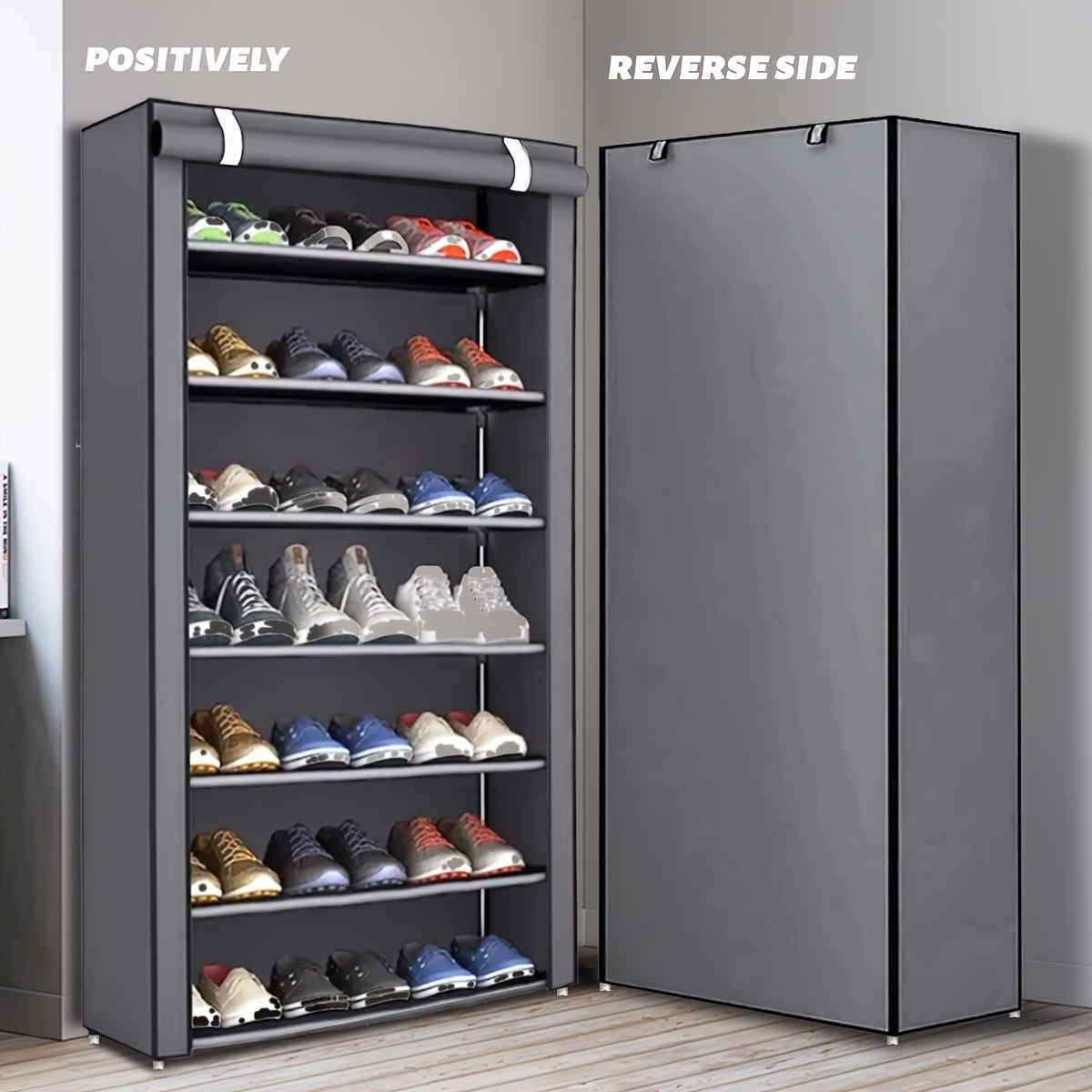 6/8/10 Tier Shoe Organizer with Nonwoven Fabric Cover Cabinet