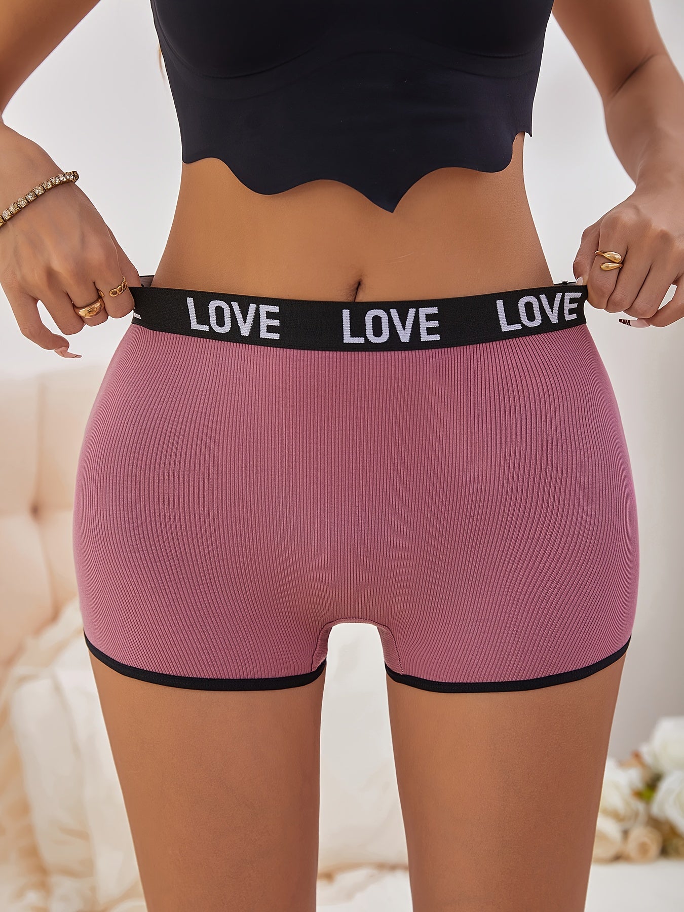 Plus size panties, threadbare comfortable breathable Women's flat leg pants