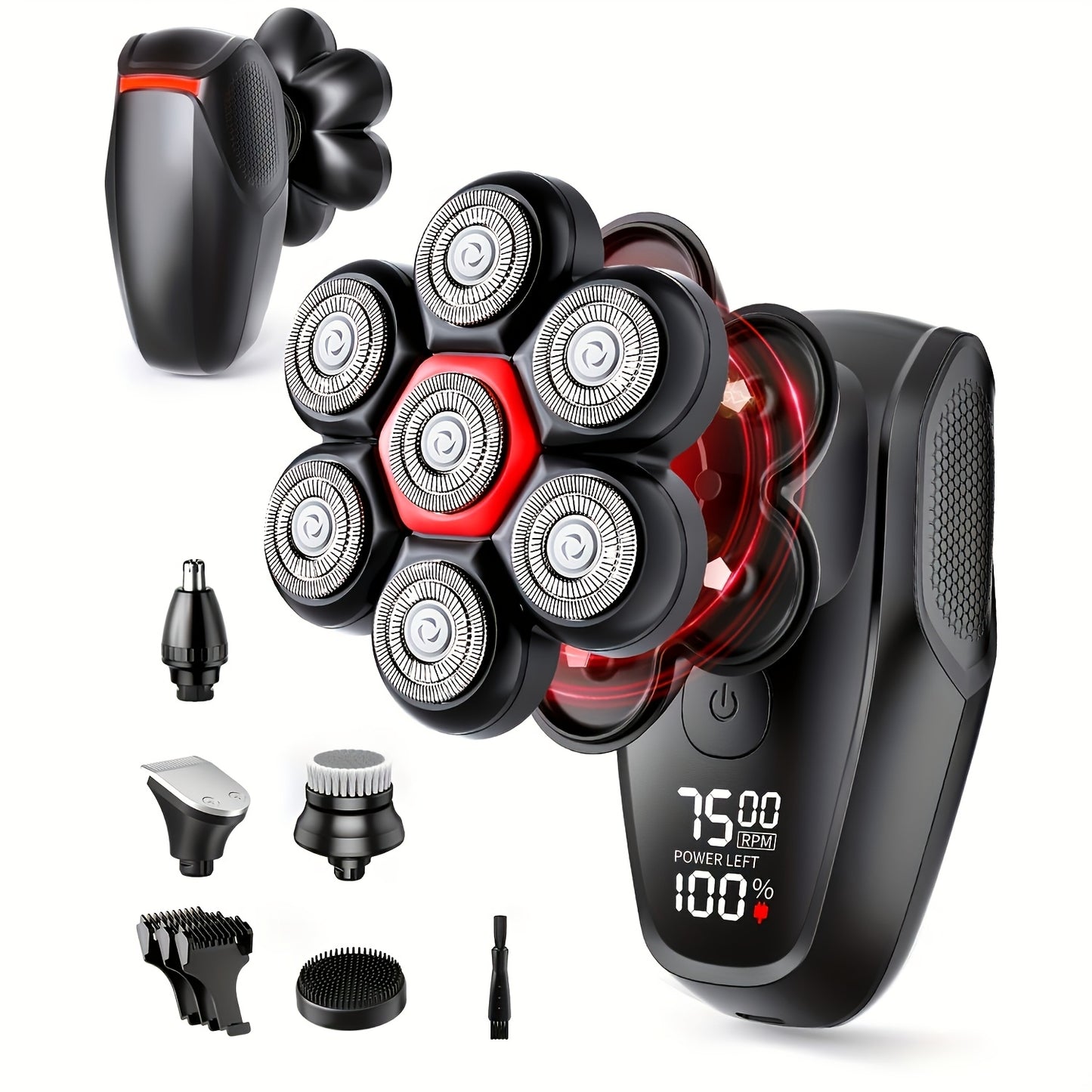 Men's Electric Shaver, 10000 RPM 6D Magnetic Razor, IPX8